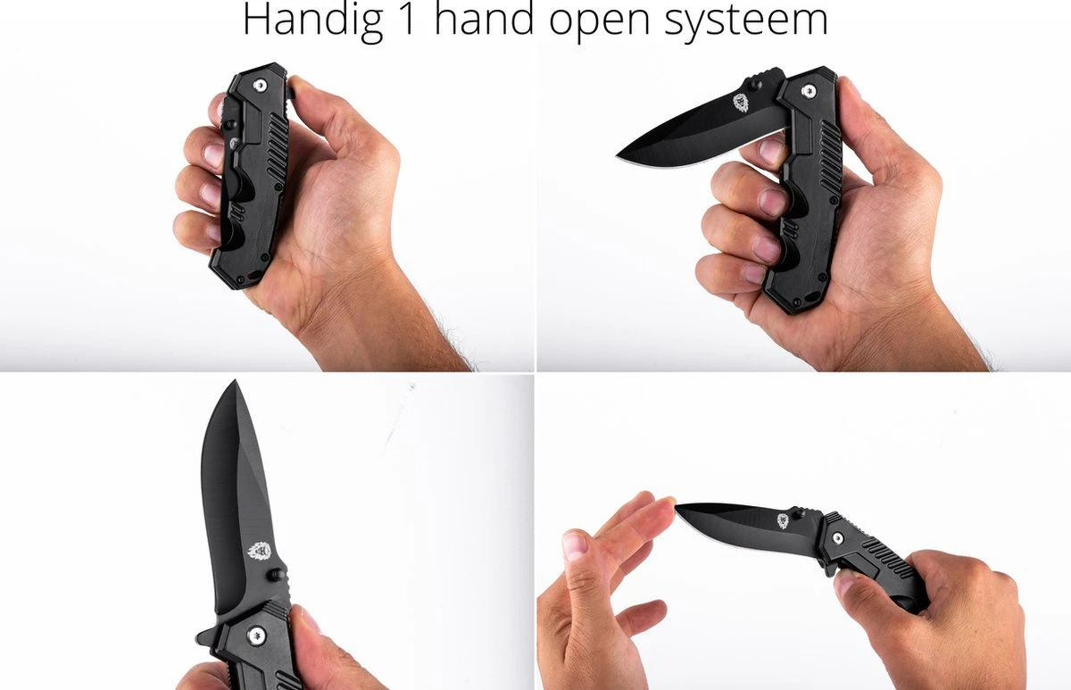 Survival Zakmes Outdoor – 1 Hand Open Systeem En Broekclip – 20 CM Vouwmes – RVS – Lion Gear KN-05 4 Survival Zakmes Outdoor – 1 Hand Open Systeem En Broekclip – 20 CM Vouwmes – RVS – Lion Gear KN-05 - Afbeelding 2