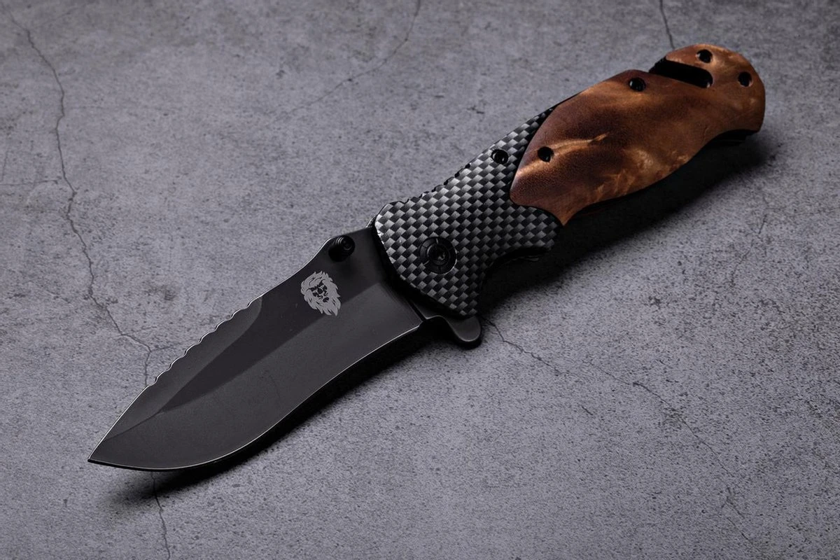 Survival Zakmes Outdoor – 1 Hand Open Systeem En Broekclip – 20.5 CM Vouwmes – RVS – Lion Gear KN-01 8 Survival Zakmes Outdoor – 1 Hand Open Systeem En Broekclip – 20.5 CM Vouwmes – RVS – Lion Gear KN-01 - Afbeelding 6