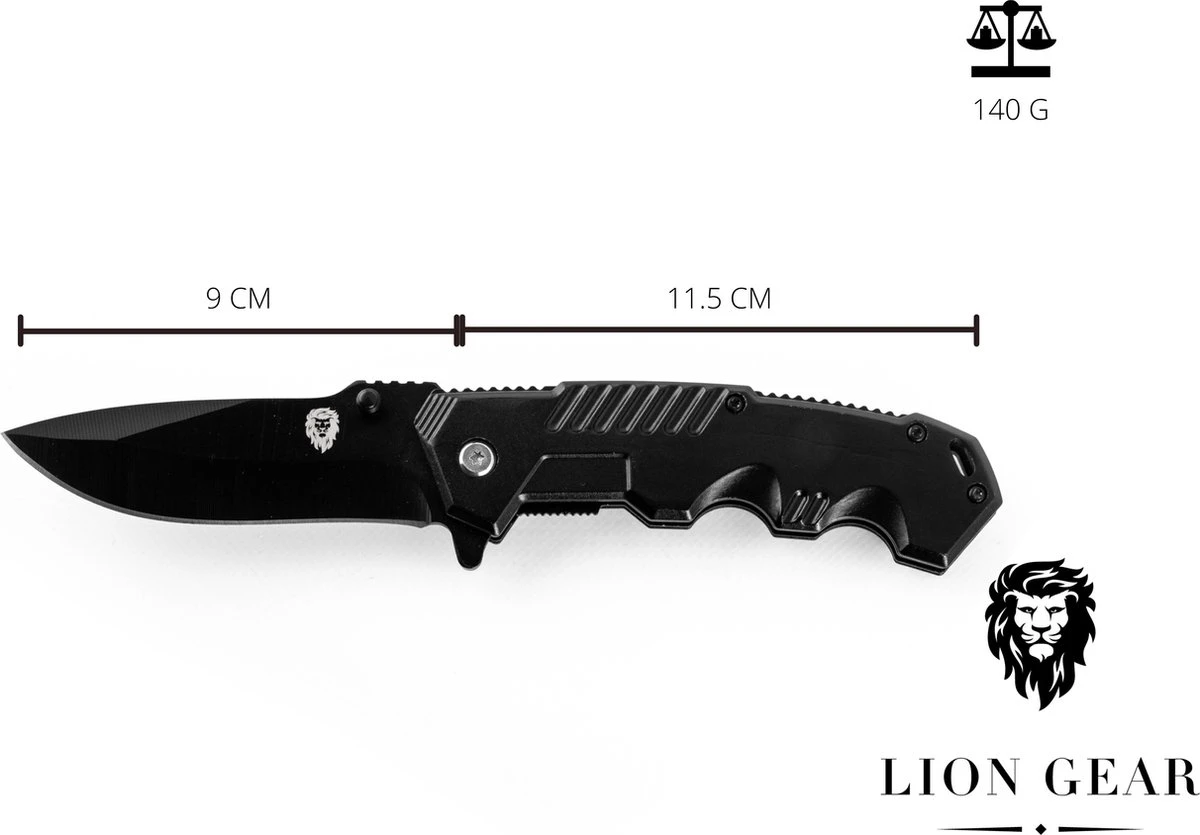 Survival Zakmes Outdoor – 1 Hand Open Systeem En Broekclip – 20 CM Vouwmes – RVS – Lion Gear KN-05 6 Survival Zakmes Outdoor – 1 Hand Open Systeem En Broekclip – 20 CM Vouwmes – RVS – Lion Gear KN-05 - Afbeelding 4