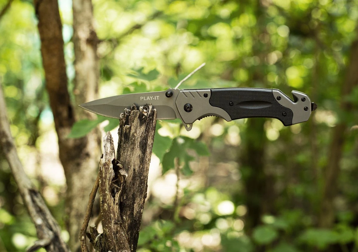 PLAY IT Zakmes Inclusief Opbergetui - 23CM - 11in1 Multikaart - Zwart 4 PLAY IT Zakmes Inclusief Opbergetui - 23CM - 11in1 Multikaart - Zwart - Afbeelding 2