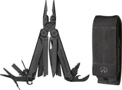 Leatherman Multitool Wave Plus Black 18-delig Met Molle Nylon Schede - Zwart