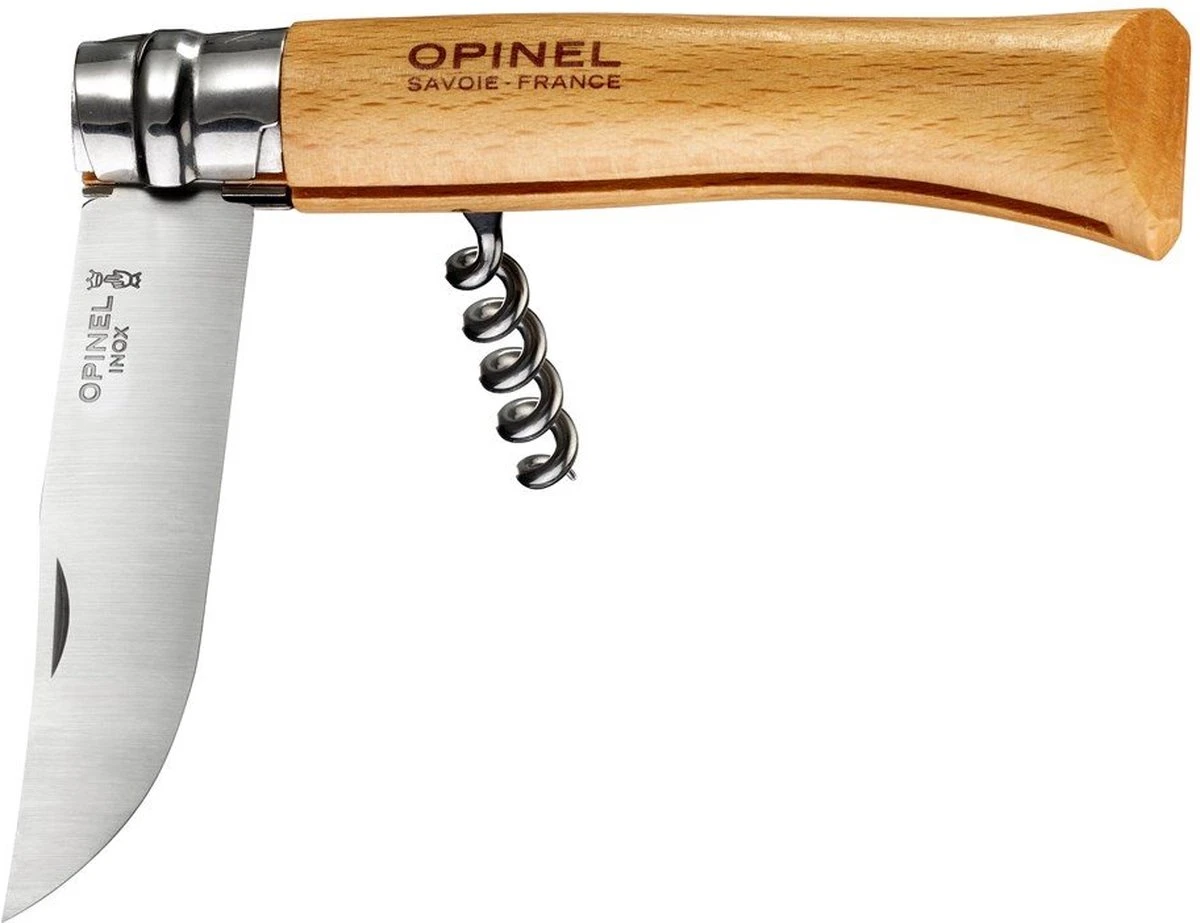 Opinel Kurkentrekker Zakmes - RVS Hout 4 Opinel Kurkentrekker Zakmes - RVS Hout - Afbeelding 2
