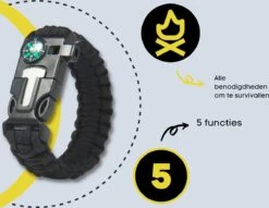 Merkloos Paracord Bracelet Armband 5 In 1 Outdoor Survival - Magnesium Stick, Kompas, Paracord -Falke Shop 1200x930 1