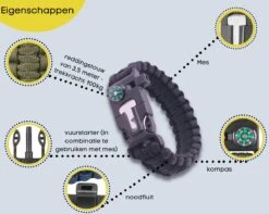 Merkloos Paracord Bracelet Armband 5 In 1 Outdoor Survival - Magnesium Stick, Kompas, Paracord -Falke Shop 1200x959 1