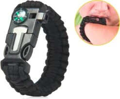 Merkloos Paracord Bracelet Armband 5 In 1 Outdoor Survival - Magnesium Stick, Kompas, Paracord