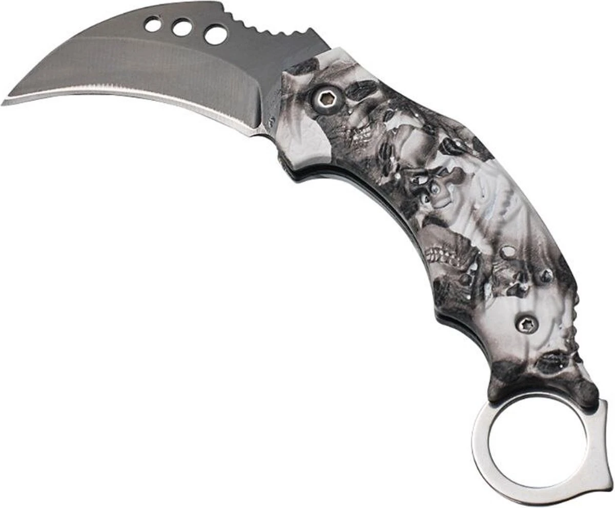 TECQX Mini Karambit - Zakmes - Survival Mes - Counter Strike - Kamperen - Scouting Mes - White Skull 3 TECQX Mini Karambit - Zakmes - Survival Mes - Counter Strike - Kamperen - Scouting Mes - White Skull