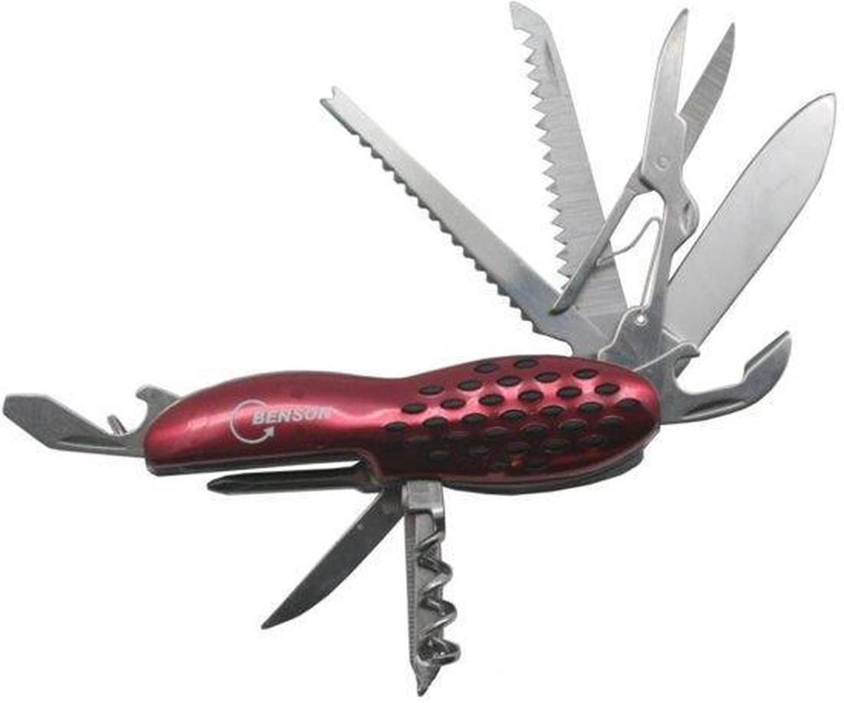 Merkloos Zakmes Multifunctioneel 12 In 1 Rood 4 Merkloos Zakmes Multifunctioneel 12 In 1 Rood - Afbeelding 2