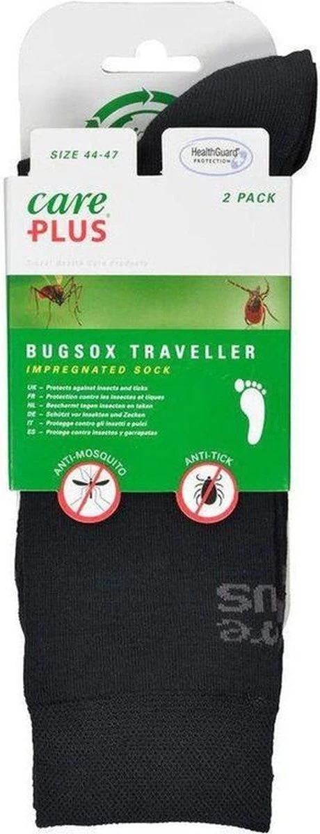 Care Plus Wandelsokken - Bugsox Traveller - Twee Paar - Zwart - Maat: 38-40 - Insectenwerende Sokken 3 Care Plus Wandelsokken - Bugsox Traveller - Twee Paar - Zwart - Maat: 38-40 - Insectenwerende Sokken