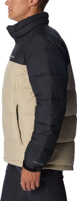 Columbia Pike Lake - Winterjas - Gewatteerde Puffer Jas Heren - Outdoorjas - Waterdicht - Thermo - Zwart/Zand - Maat L -Falke Shop 461x1200