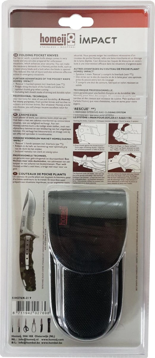 Homeij Zakmes Impact Leger Camouflage Kleur Army RVS Inclusief Opberg Etui Handle G10 7 Homeij Zakmes Impact Leger Camouflage Kleur Army RVS Inclusief Opberg Etui Handle G10 - Afbeelding 5