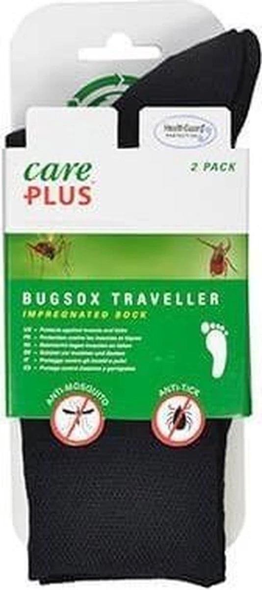 Care Plus Wandelsokken - Bugsox Traveller - Twee Paar - Zwart - Maat: 38-40 - Insectenwerende Sokken 6 Care Plus Wandelsokken - Bugsox Traveller - Twee Paar - Zwart - Maat: 38-40 - Insectenwerende Sokken - Afbeelding 4