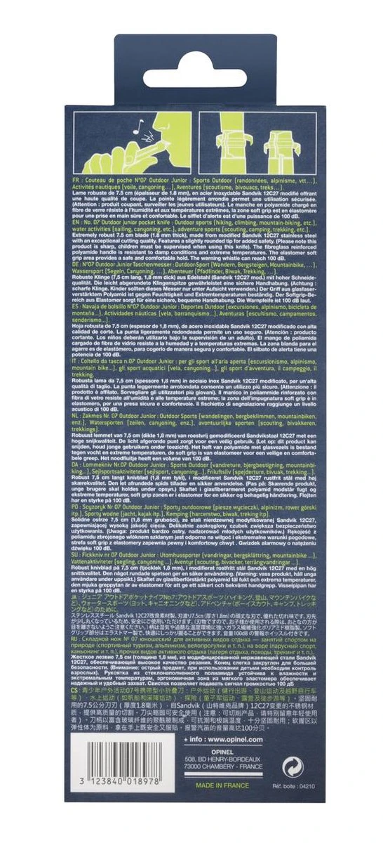 Opinel No.07 Outdoor Junior Zakmes - RVS - Rood 5 Opinel No.07 Outdoor Junior Zakmes - RVS - Rood - Afbeelding 3