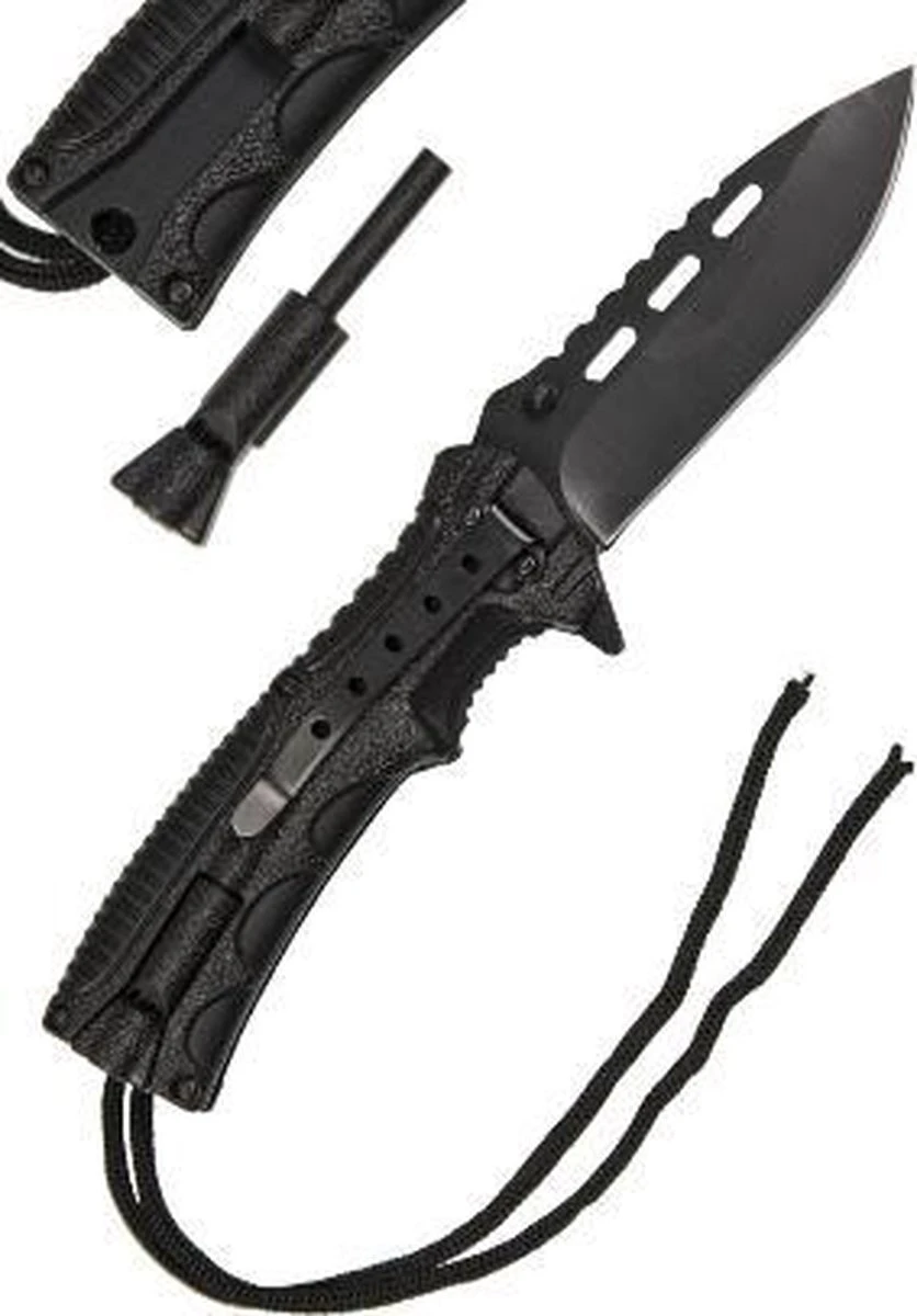 One Hand Knive Paracord Met Fire Starter En Fluitje Survival Outdoor Mes 4 One Hand Knive Paracord Met Fire Starter En Fluitje Survival Outdoor Mes - Afbeelding 2