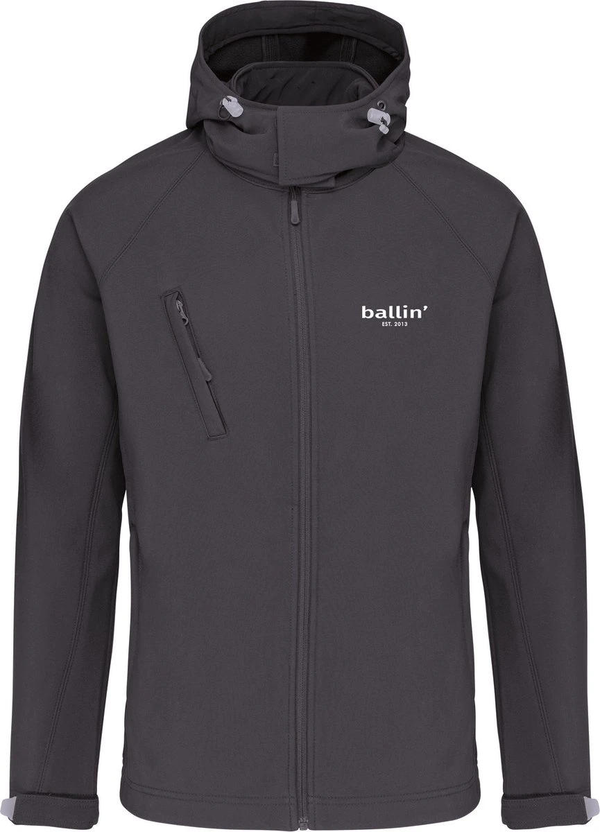 Merkloos Heren Outdoorjas Met Ballin Est. 2013 Softshell Hooded Jas Print - Grijs - Maat L 3 Merkloos Heren Outdoorjas Met Ballin Est. 2013 Softshell Hooded Jas Print - Grijs - Maat L