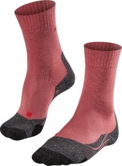 FALKE TK2 Explore Wandelen Anti Blaren, Anti Zweet Merino Wol Dames Sportsokken Rood - Maat 39-40