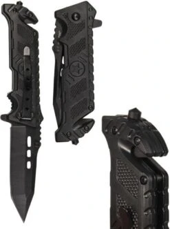 ONE HAND KNIVE / ZWART MES MET LIFE GLASBRAKER HAMMER -Falke Shop 893x1200