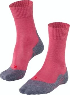 FALKE TK5 Wander Wandelen Anti Blaren, Anti Zweet Merino Wol Dames Sportsokken Rood - Maat 39-40