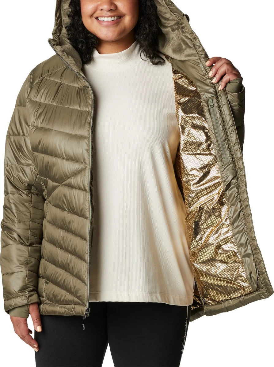 Columbia Joy Peak - Gewatteerde Puffer Jas Dames - Jassen Dames Winter - Outdoorjas Met Capuchon - Stone Green - Maat L 6 Columbia Joy Peak - Gewatteerde Puffer Jas Dames - Jassen Dames Winter - Outdoorjas Met Capuchon - Stone Green - Maat L - Afbeelding 4