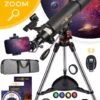 RP® Telescoop 375x Zoom Incl 4 Lenzen En Filterset - Sterrenkijker Volwassenen / Gevorderden - Verstelbaar Statief - Afstandsbediening, Planisfeer, Leerboek En Smartphone Adapter + Poster - CARBON -Falke Shop 960x1200 11