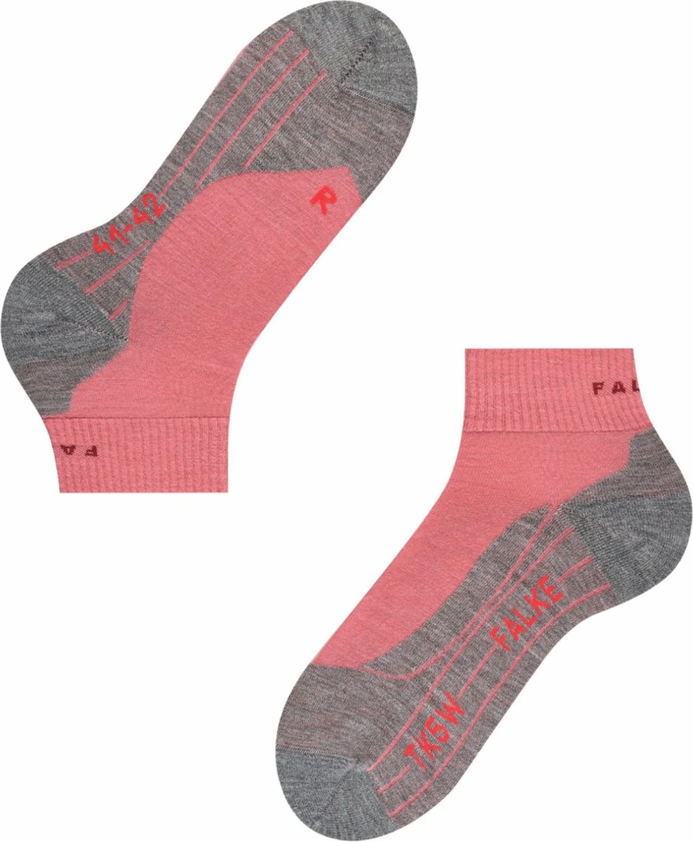 FALKE TK5 Wander Short Wandelen Anti Blaren, Anti Zweet Merino Wol Dames Sportsokken Rood - Maat 39-40 18 FALKE TK5 Wander Short Wandelen Anti Blaren, Anti Zweet Merino Wol Dames Sportsokken Rood - Maat 39-40 - Afbeelding 16