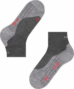 FALKE TK5 Wander Short Wandelen Anti Blaren, Anti Zweet Merino Wol Heren Sportsokken Grijs - Maat 42-43 -Falke Shop 989x1200